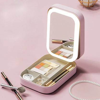 COSMETIQUERA PORTÁTIL CON ESPEJO DE MAQUILLAJE LED®